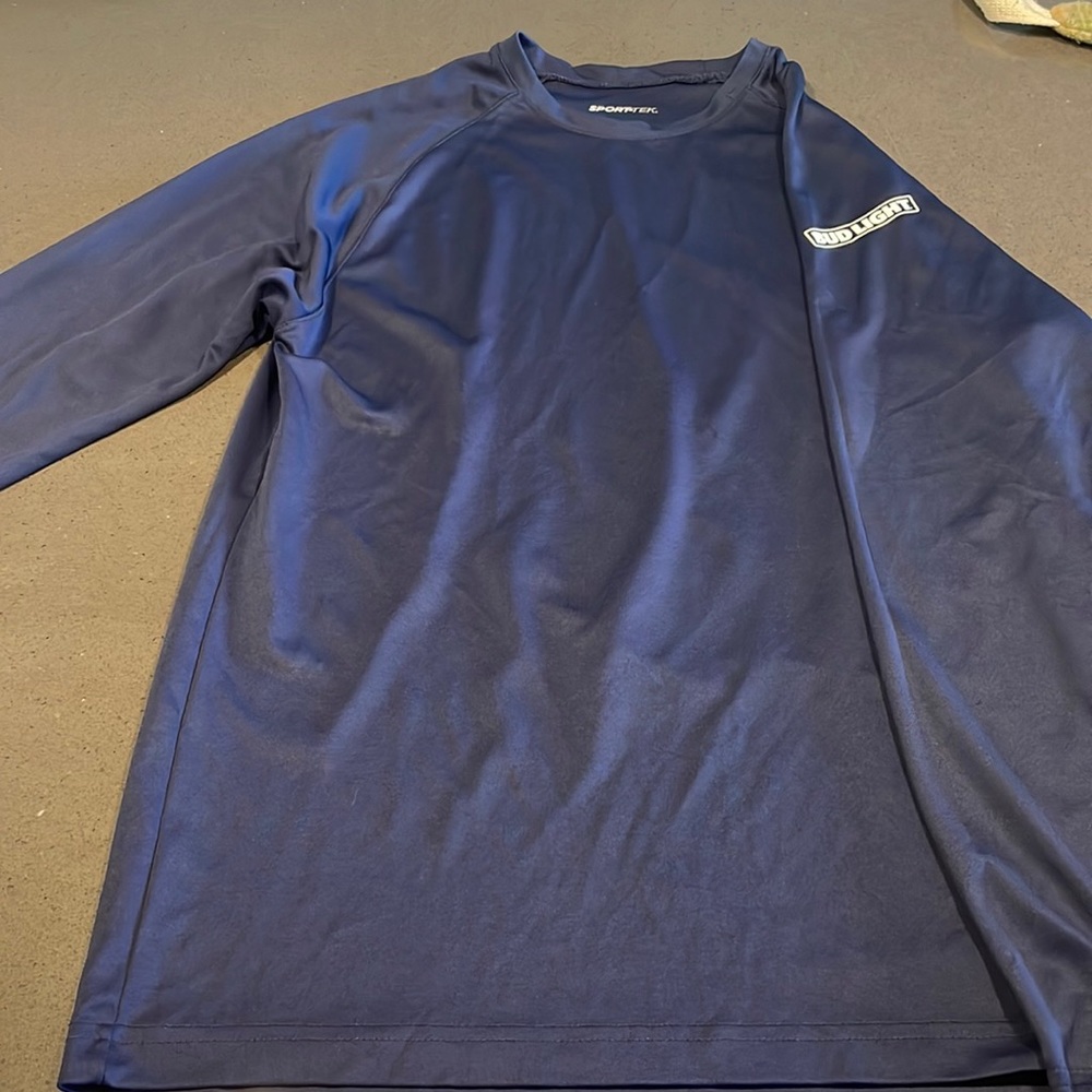 Bud Light long sleeve dry fit, size medium, navy blue